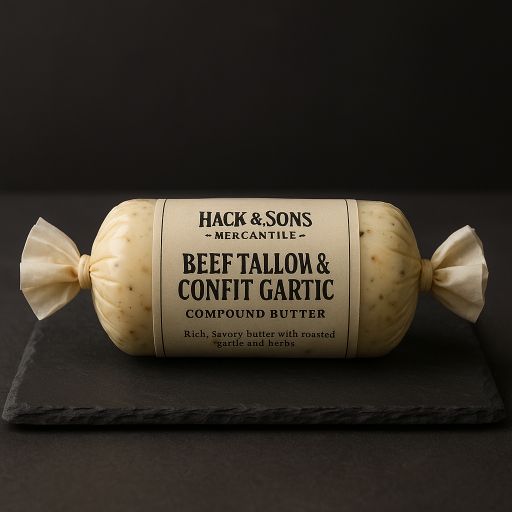 Beef Tallow and roasted garlic confit butter